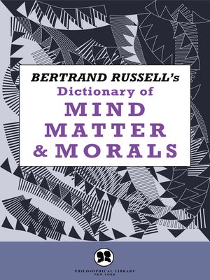cover image of Dictionary of Mind Matter and Morals
